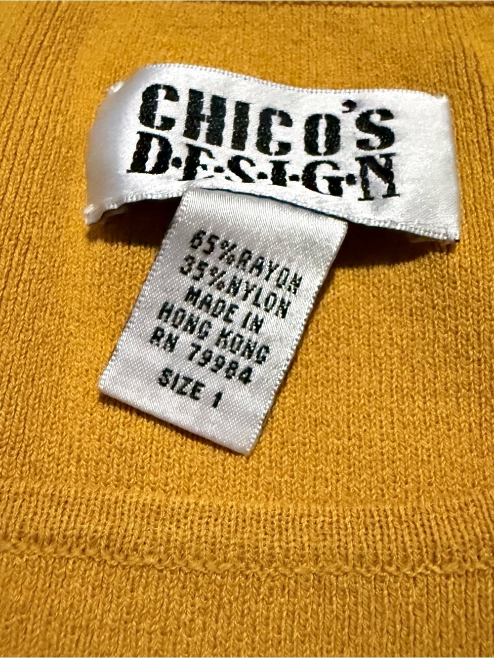 Chico's Girls' Mustard Yellow Tank Top - Picture 2 of 2